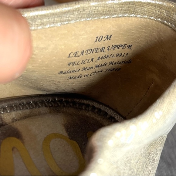 *Sam Edelman | Silver Metallic Leather Lined Felicia Ballet Flats Size 10 - Picture 9 of 13